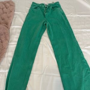 high waisted straight leg jeans